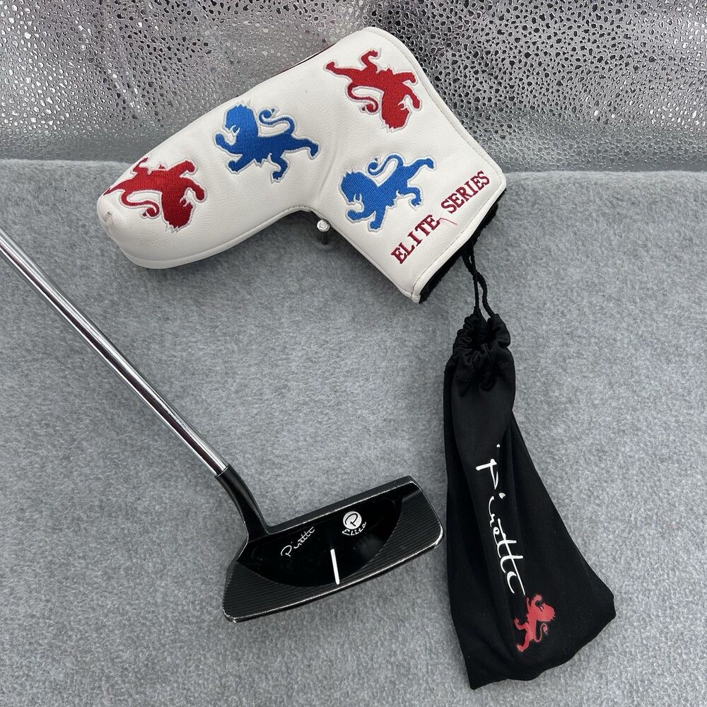 Piretti Elite 33" Black Putter RH W/ Headcover & Weights Mint Grip